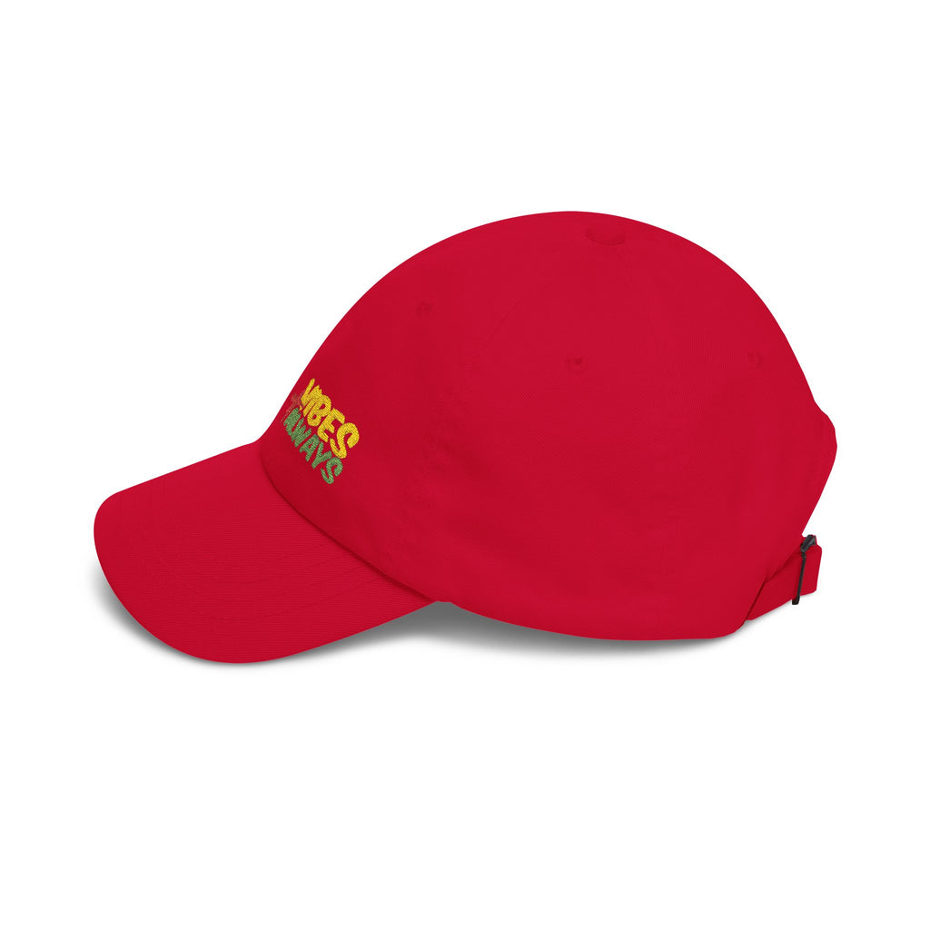 Dad Cap — "Vibes Always" Embroidered White Baseball Hat