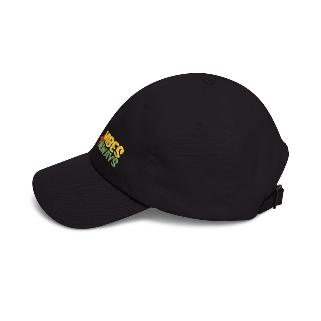 Dad Cap — "Vibes Always" Embroidered White Baseball Hat